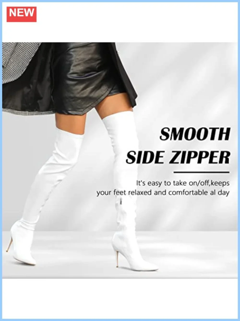 Suede PU Over the Knee Boots Pointed Toe Stiletto Thigh High